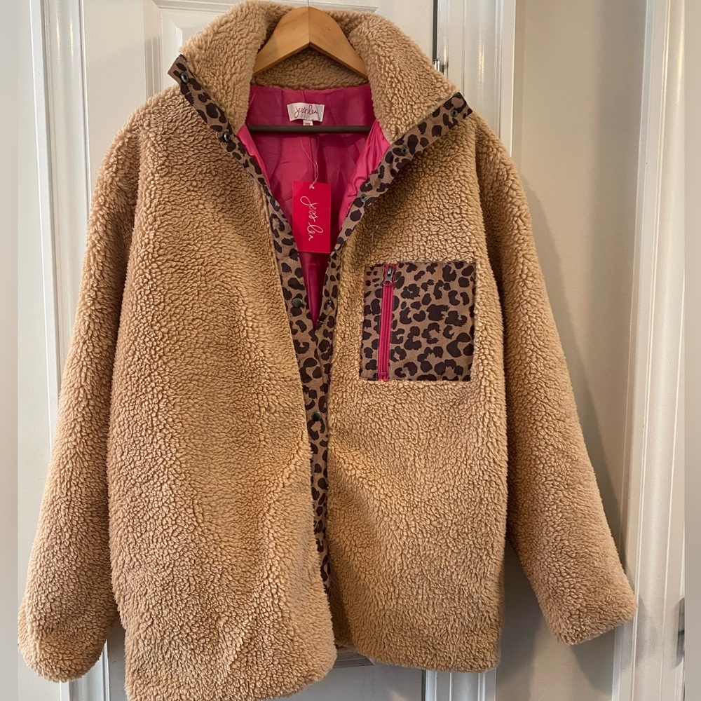 Jess Lea “Rhett” sherpa faux shearling jacket, NWT